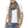 MELIFLUOS DESIGNED IN SPAIN Scarf for Women Lightweight Floral Flower Scarves for Summer Fall Shawl Wrap(Barcelona Collection 7 – Gray Floral)