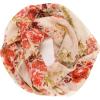 MELIFLUOS DESIGNED IN SPAIN Scarf for Women Lightweight Floral Flower Scarves for Summer Fall Shawl Wrap(Barcelona Collection 8 – Beige Elegant Floral)