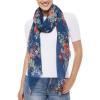 MELIFLUOS DESIGNED IN SPAIN Scarf for Women Lightweight Floral Flower Scarves for Summer Fall Shawl Wrap(Barcelona Collection 8 – Blue Elegant Floral)
