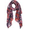 MELIFLUOS DESIGNED IN SPAIN Scarf for Women Lightweight Floral Flower Scarves for Summer Fall Shawl Wrap(Barcelona Collections 49 -Black and Red Flower Pattern)