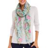 MELIFLUOS DESIGNED IN SPAIN Scarf for Women Lightweight Floral Flower for Summer Fall Scarves Shawl Wrap(Valencia Collection 2- Aqua Floral Design)