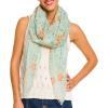 MELIFLUOS DESIGNED IN SPAIN Scarf for Women Lightweight Floral Flower for Summer Fall Scarves Shawl Wrap(Valencia Collection 8 – Green Flower)