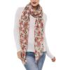 MELIFLUOS DESIGNED IN SPAIN Scarf for Women Lightweight Floral Flower for Summer Fall Scarves Shawl Wrap(Valencia Collections 14 – Beige Flower)