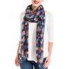 MELIFLUOS DESIGNED IN SPAIN Scarf for Women Lightweight Floral Flower for Summer Fall Scarves Shawl Wrap(Valencia Collections 14 – Blue Flower)