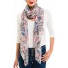MELIFLUOS DESIGNED IN SPAIN Scarf for Women Lightweight Floral Flower for Summer Fall Scarves Shawl Wrap(Valencia Collections 16 – Gray Floral)