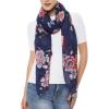 MELIFLUOS DESIGNED IN SPAIN Scarf for Women Lightweight Floral Flower for Summer Fall Scarves Shawl Wrap(Valencia Collections 22 – Blue Flower)
