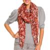 MELIFLUOS DESIGNED IN SPAIN Scarf for Women Lightweight Paisley Fashion for Summer Fall Scarves Shawl Wrap(Barcelona Collection 4 – Red Leaf Flower)