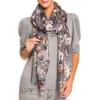 MELIFLUOS DESIGNED IN SPAIN Scarf for Women Lightweight Paisley Fashion for Summer Fall Scarves Shawl Wrap(Barcelona Collection 8 – Gray Elegant Floral)