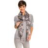 MELIFLUOS DESIGNED IN SPAIN Scarf for Women Lightweight Paisley Fashion for Summer Fall Scarves Shawl Wrap(Barcelona Collection 8 – Gray Elegant Floral)