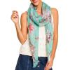 MELIFLUOS DESIGNED IN SPAIN Scarf for Women Lightweight Paisley Fashion for Summer Fall Scarves Shawl Wrap(Barcelona Collection 8 – Green Elegant Floral)