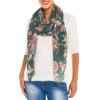 MELIFLUOS DESIGNED IN SPAIN Scarf for Women Lightweight Paisley Fashion for Summer Fall Scarves Shawl Wrap(Cordoba Collection 6 – Green Floral)