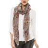 MELIFLUOS DESIGNED IN SPAIN Scarf for Women Lightweight Paisley Fashion for Summer Fall Scarves Shawl Wrap(Cordoba Collection 6 – Grey Floral)