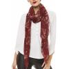 MELIFLUOS DESIGNED IN SPAIN Scarf for Women Lightweight Paisley Fashion for Summer Fall Scarves Shawl Wrap(Cordoba Collection 6 – Red Floral)