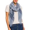 MELIFLUOS DESIGNED IN SPAIN Scarf for Women Lightweight Paisley Fashion for Summer Fall Scarves Shawl Wrap(Cordoba Collection 8 – Blue Floral Pattern)