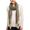 MELIFLUOS DESIGNED IN SPAIN Scarf for Women Lightweight Paisley Fashion for Summer Fall Scarves Shawl Wrap(Cordoba Collection 9 – Green With Beige Border)