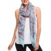 MELIFLUOS DESIGNED IN SPAIN Scarf for Women Lightweight Paisley Fashion for Summer Fall Scarves Shawl Wrap(Cordoba Collections 10 – Gray With Blue Border)