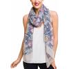 MELIFLUOS DESIGNED IN SPAIN Scarf for Women Lightweight Paisley Fashion for Summer Fall Scarves Shawl Wrap(Cordoba Collections 10 -Blue With Gray Border)