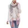 MELIFLUOS DESIGNED IN SPAIN Scarf for Women Lightweight Paisley Fashion for Summer Fall Scarves Shawl Wrap(Cordoba Collections 16 – Beige With Pink Border)
