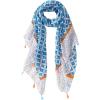 MELIFLUOS DESIGNED IN SPAIN Scarf for Women Lightweight Paisley Fashion for Summer Fall Scarves Shawl Wrap(Madrid Collections 53 – Blue Geometric)