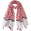 MELIFLUOS DESIGNED IN SPAIN Scarf for Women Lightweight Paisley Fashion for Summer Fall Scarves Shawl Wrap(Madrid Collections 53 – Red Geometric)