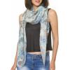 MELIFLUOS DESIGNED IN SPAIN Scarf for Women Lightweight Paisley Fashion for Summer Fall Scarves Shawl Wrap(Sevilla Collections 12 – Gray and Aqua)