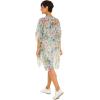 MELIFLUOS DESIGNED IN SPAIN Women’s Beach Cover Up Swimsuit Kimono Pareo Sarong Beach Wear Dress for Summer(Marbella Collection 1 – Aqua Floral Design)