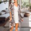 MELIFLUOS DESIGNED IN SPAIN Women’s Beach Cover Up Swimsuit Kimono Pareo Sarong Beach Wear Dress for Summer(Marbella Collection 1 – Gray Floral Design)