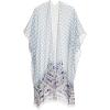 MELIFLUOS DESIGNED IN SPAIN Women’s Beach Cover Up Swimsuit Kimono Pareo Sarong Beach Wear Dress for Summer(Marbella Collection 1 – Light Blue Geometric Design)