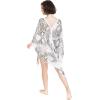 MELIFLUOS DESIGNED IN SPAIN Women’s Beach Cover Up Swimsuit Kimono Pareo Sarong Beach Wear Dress for Summer(Marbella Collection 2 – Black and White)