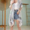 MELIFLUOS DESIGNED IN SPAIN Women’s Beach Cover Up Swimsuit Kimono Pareo Sarong Beach Wear Dress for Summer(Marbella Collection 2 – White and Gray Geometric)