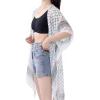 MELIFLUOS DESIGNED IN SPAIN Women’s Beach Cover Up Swimsuit Kimono Pareo Sarong Beach Wear Dress for Summer(Marbella Collection 2 – White and Gray Geometric)