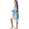 MELIFLUOS DESIGNED IN SPAIN Women’s Beach Cover Up Swimsuit Kimono Pareo Sarong Beach Wear Dress for Summer(Marbella Collection 5 – Floral Design Blue and White)