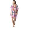 MELIFLUOS DESIGNED IN SPAIN Women’s Beach Cover Up Swimsuit Kimono Pareo Sarong Beach Wear Dress for Summer(Marbella Collection 6 – Flower Design Pink and Fuschia)