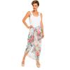 MELIFLUOS DESIGNED IN SPAIN Women’s Beach Cover Up Swimsuit Kimono Pareo Sarong Beach Wear Dress for Summer(Pareo Collection – White Floral)