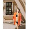 MELIFLUOS DESIGNED IN SPAIN Women’s Beach Cover Up Swimsuit Kimono Pareo Sarong Beach Wear Dress for Summer(Retiro Collection 1 – Solid Color Orange)