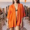 MELIFLUOS DESIGNED IN SPAIN Women’s Beach Cover Up Swimsuit Kimono Pareo Sarong Beach Wear Dress for Summer(Retiro Collection 1 – Solid Color Orange)