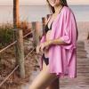 MELIFLUOS DESIGNED IN SPAIN Women’s Beach Cover Up Swimsuit Kimono Pareo Sarong Beach Wear Dress for Summer(Retiro Collection 1 – Solid Color Pink)