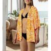 MELIFLUOS DESIGNED IN SPAIN Women’s Beach Cover Up Swimsuit Kimono Pareo Sarong Beach Wear Dress for Summer(Retiro Collection 2 – Orange Paisley)