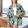 MELIFLUOS DESIGNED IN SPAIN Women’s Beach Cover Up Swimsuit Kimono Pareo Sarong Beach Wear Dress for Summer(Retiro Collection 5 – Green Leaves)