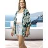 MELIFLUOS DESIGNED IN SPAIN Women’s Beach Cover Up Swimsuit Kimono Pareo Sarong Beach Wear Dress for Summer(Retiro Collection 5 – Green Leaves)