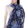 MELIFLUOS DESIGNED IN SPAIN Women’s Fashion Scarves Long Shawl Cardigan Wrap Large Warm Long Scarves(Palma Design – Blue Floral)