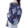 MELIFLUOS DESIGNED IN SPAIN Women’s Fashion Scarves Long Shawl Cardigan Wrap Large Warm Long Scarves(Palma Design – Blue Floral)