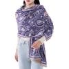MELIFLUOS DESIGNED IN SPAIN Women’s Fashion Scarves Long Shawl Cardigan Wrap Large Warm Long Scarves(Palma Design – Blue Paisley)