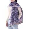MELIFLUOS DESIGNED IN SPAIN Women’s Fashion Scarves Long Shawl Cardigan Wrap Large Warm Long Scarves(Palma Design – Blue Paisley)