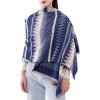 MELIFLUOS DESIGNED IN SPAIN Women’s Fashion Scarves Long Shawl Cardigan Wrap Large Warm Long Scarves(Palma Design – Blue and Beige Geometric)