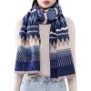 MELIFLUOS DESIGNED IN SPAIN Women’s Fashion Scarves Long Shawl Cardigan Wrap Large Warm Long Scarves(Palma Design – Blue and Beige Geometric)