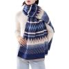 MELIFLUOS DESIGNED IN SPAIN Women’s Fashion Scarves Long Shawl Cardigan Wrap Large Warm Long Scarves(Palma Design – Blue and Beige Geometric)