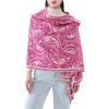 MELIFLUOS DESIGNED IN SPAIN Women’s Fashion Scarves Long Shawl Cardigan Wrap Large Warm Long Scarves(Palma Design – Fuschia Paisley)