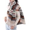 MELIFLUOS DESIGNED IN SPAIN Women’s Fashion Scarves Long Shawl Cardigan Wrap Large Warm Long Scarves(Palma Design – Gray and Beige Geometric)