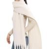 MELIFLUOS DESIGNED IN SPAIN Women’s Fashion Scarves Long Shawl Cardigan Wrap Large Warm Long Scarves(Solid Color Design – Beige)